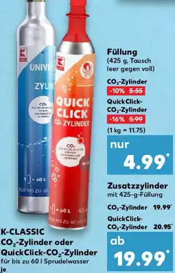 Kaufland K-CLASSIC CO₂-Zylinder oder QuickClick CO₂-Zylinder Angebot