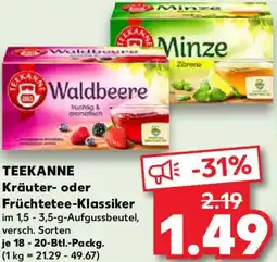 Kaufland TEEKANNE Kräuter- oder Früchtetee-Klassiker Angebot
