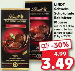 Kaufland LINDT Schweiz. Schokolade Edelbitter Mousse Angebot