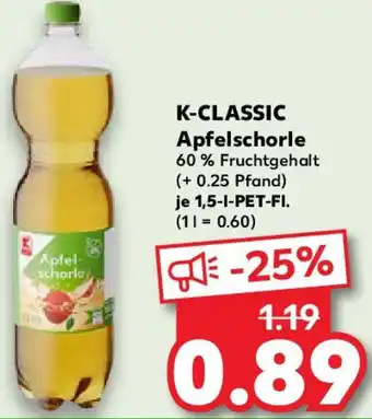 Kaufland K-CLASSIC Apfelschorle Angebot