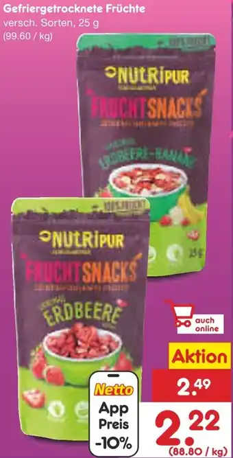 Netto Marken-Discount Gefriergetrocknete Früchte Angebot