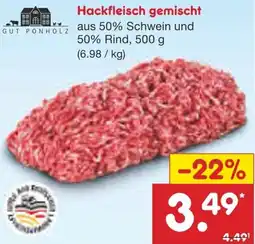 Netto Marken-Discount GUT PONHOLZ Hackfleisch gemischt Angebot