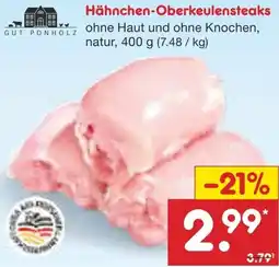 Netto Marken-Discount GUT PONHOLZ Hähnchen-Oberkeulensteaks Angebot