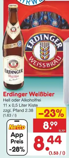 Netto Marken-Discount Erdinger Weißbier Angebot