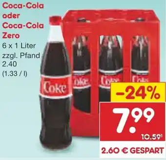 Netto Marken-Discount Coca-Cola oder Coca-Cola Zero Angebot