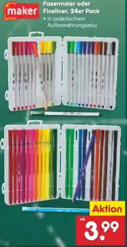 Netto Marken-Discount maker Fasermaler oder Fineliner, 24er Pack Angebot
