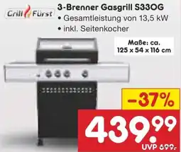Netto Marken-Discount Grill Fürst 3-Brenner Gasgrill S33OG Angebot
