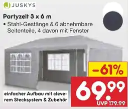 Netto Marken-Discount JUSKYS Partyzelt 3 x 6m Angebot