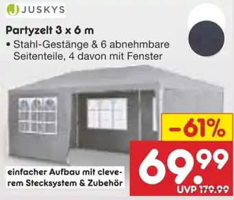 Netto Marken-Discount JUSKYS Partyzelt 3 x 6m Angebot