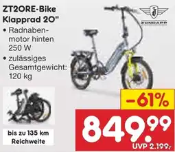 Netto Marken-Discount ZUNDAPP ZT2ORE-Bike Klapprad 20" Angebot