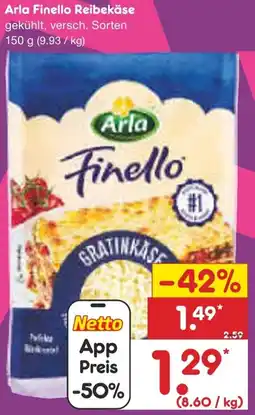 Netto Marken-Discount Arla Finello Reibekäse Angebot