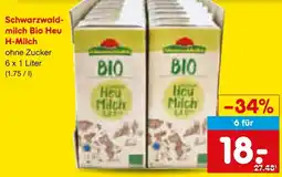 Netto Marken-Discount Schwarzwaldmilch Bio Heu H-Milch Angebot