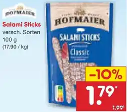 Netto Marken-Discount HOFMAIER Salami Sticks Angebot