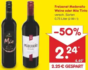 Netto Marken-Discount Freixenet Mederaño Weine oder Mia Tinto Angebot