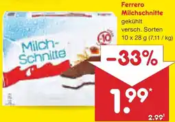 Netto Marken-Discount Ferrero Milchschnitte Angebot