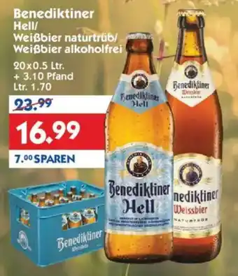 Hol'ab Getränkemarkt Benediktiner Hell/ Weißbier naturtrüb/ Weißbier alkoholfrei Angebot