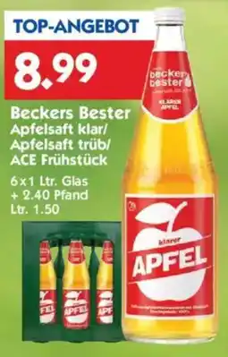 Hol'ab Getränkemarkt Beckers Bester Apfelsaft klar/ Apfelsaft trüb/ ACE Frühstück Angebot
