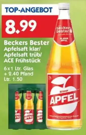 Hol'ab Getränkemarkt Beckers Bester Apfelsaft klar/ Apfelsaft trüb/ ACE Frühstück Angebot