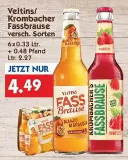 Hol'ab Getränkemarkt Veltins/ Krombacher Fassbrause Angebot