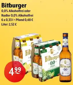 Getränke Hoffmann Bitburger 0,0% Alkoholfrei oder Radler 0,0% Alkoholfrei Angebot