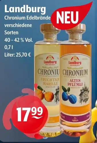 Getränke Hoffmann Landburg Chronium Edelbrände Angebot
