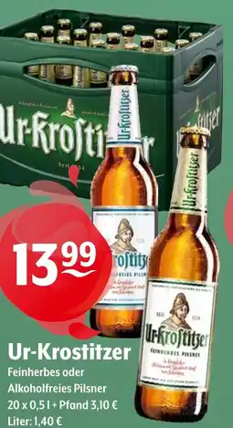 Getränke Hoffmann Ur-Krostitzer Feinherbes oder Alkoholfreies Pilsner Angebot