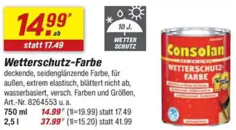 toom Baumarkt Consolan Wetterschutz-Farbe Angebot