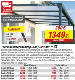 toom Baumarkt Terrassenüberdachung „Easy Edition" Angebot