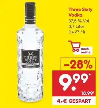Netto Marken-Discount Three Sixty Vodka Angebot