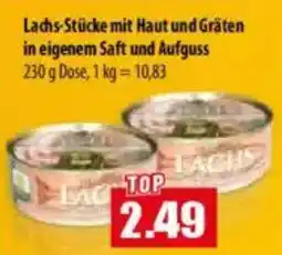 Mix Markt Lachs-Stücke mit Haut und Gråten in eigenem Saft und Aufguss Angebot