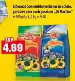 Mix Markt Schwarze Sonnenblumenkerne in Schale, geröstet oder auch gesalzen „Ot Martina” Angebot