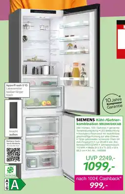 EP SIEMENS Kühl-/Gefrierkombination MK69KGNXAB Angebot