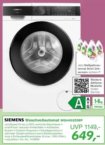 EP SIEMENS Waschvollautomat WG44G2Z0EP Angebot