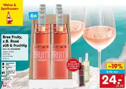Netto Marken-Discount Bree Fruity, z.B. Rosé süß & fruchtig Angebot