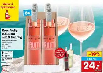 Netto Marken-Discount Bree Fruity, z.B. Rosé süß & fruchtig Angebot