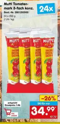 Netto Marken-Discount Mutti Tomatenmark 3-fach konz Angebot