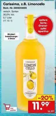 Netto Marken-Discount Carissima, z.B. Limoncello Angebot