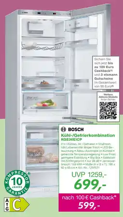 EP BOSCH Kühl-/Gefrierkombination KGE36EICP Angebot
