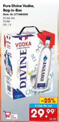 Netto Marken-Discount Pure Divine Vodka, Bag-in-Box Angebot
