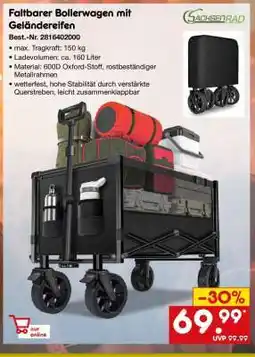 Netto Marken-Discount Faltbarer Bollerwagen mit Geländereifen Angebot