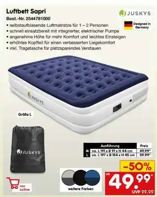 Netto Marken-Discount Luftbett Sapri Angebot