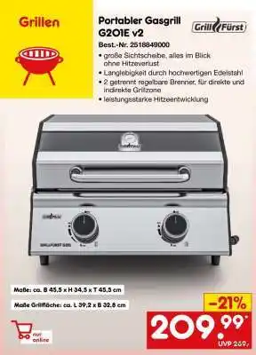 Netto Marken-Discount Portabler Gasgrill G20IE v2 Angebot