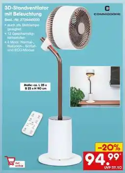 Netto Marken-Discount 3D-Standventilator mit Beleuchtung Angebot