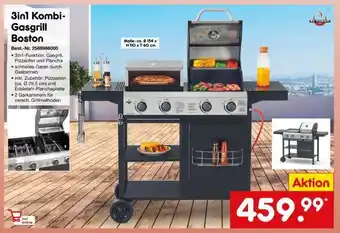 Netto Marken-Discount 3in1 Kombi-Gasgrill Boston Angebot