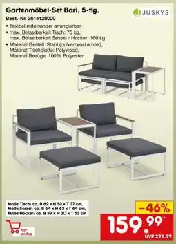 Netto Marken-Discount Gartenmöbel-Set Bari, 5-tlg Angebot
