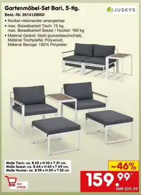 Netto Marken-Discount Gartenmöbel-Set Bari, 5-tlg Angebot