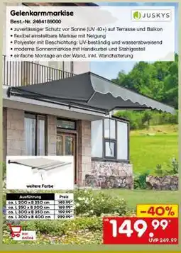 Netto Marken-Discount Gelenkarmmarkise Angebot