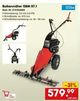 Netto Marken-Discount Balkenmäher GBM 87.1 Angebot