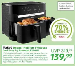 EP Tefal Doppel-Heißluft-Fritteuse Dual Easy Fry Essential EY901N Angebot