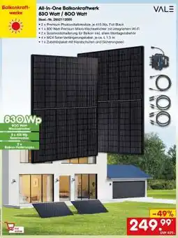 Netto Marken-Discount All-In-One Balkonkraftwerk 830 Watt / 800 Watt Angebot